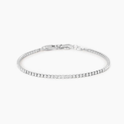 Bracciale Kidult Style uomo Tennis cristalli bianchi