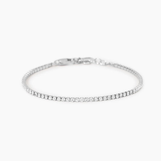 Bracciale Kidult Style uomo Tennis cristalli bianchi