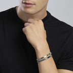 Bracciale Kidult Style uomo Piastrina ed elementi gunmetal