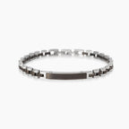 Bracciale Kidult Style uomo Piastrina ed elementi gunmetal
