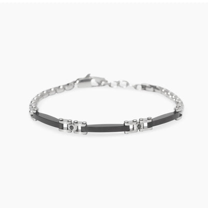 Bracciale Kidult Style uomo Catena e cristalli neri