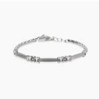 Bracciale Kidult Style uomo Catena veneta con piastrine e cristallini
