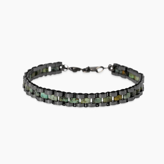 Bracciale Kidult Style uomo Ematite e turchese