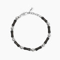 Bracciale Kidult Style uomo Ossidiana e sfere martellate