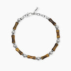 Bracciale Kidult Style uomo Sfere martellate ed occhio di tigre