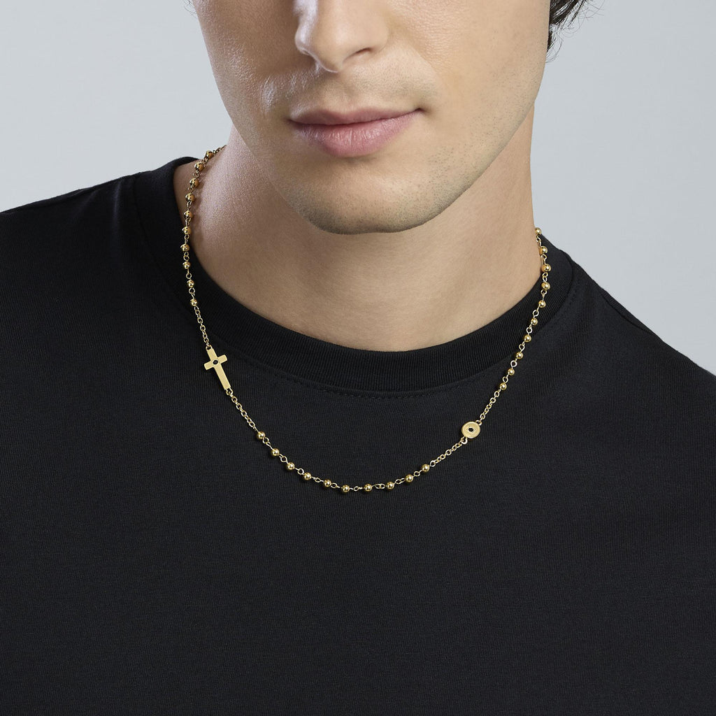 Collana Kidult Style uomo Rosario gold