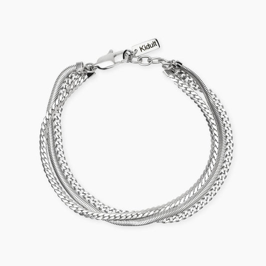 Bracciale Kidult Style uomo Multifilo snake e groumette