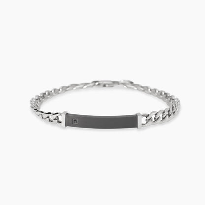 Bracciale Kidult Style uomo Catena e piastrina nera