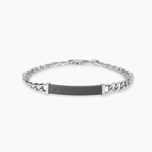 Bracciale Kidult Style uomo Catena e piastrina nera