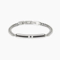 Bracciale Kidult Style uomo Groumette con piastrina e cristallino nero