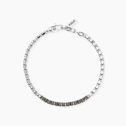 Bracciale Kidult Style uomo Catena veneta e tennis di cristalli neri