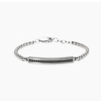 Bracciale Kidult Style uomo Catena veneta e cristalli neri