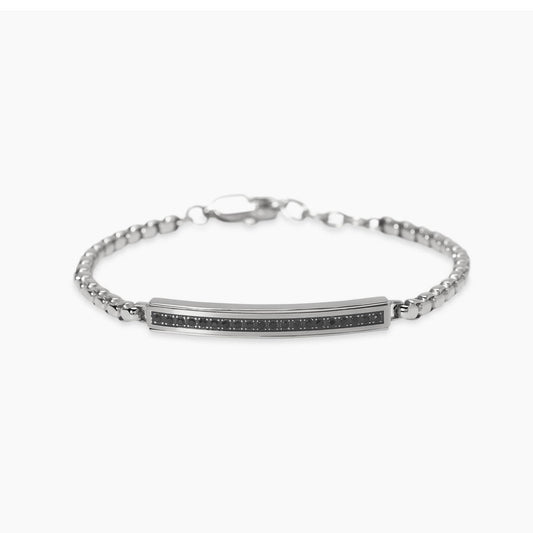 Bracciale Kidult Style uomo Catena veneta e cristalli neri