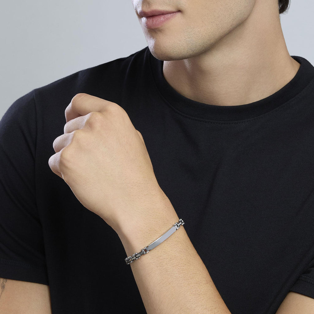 Bracciale Kidult Style uomo Piastra e inserti gunmetal