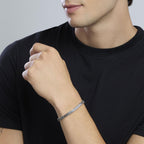 Bracciale Kidult Style uomo Piastra e inserti gunmetal