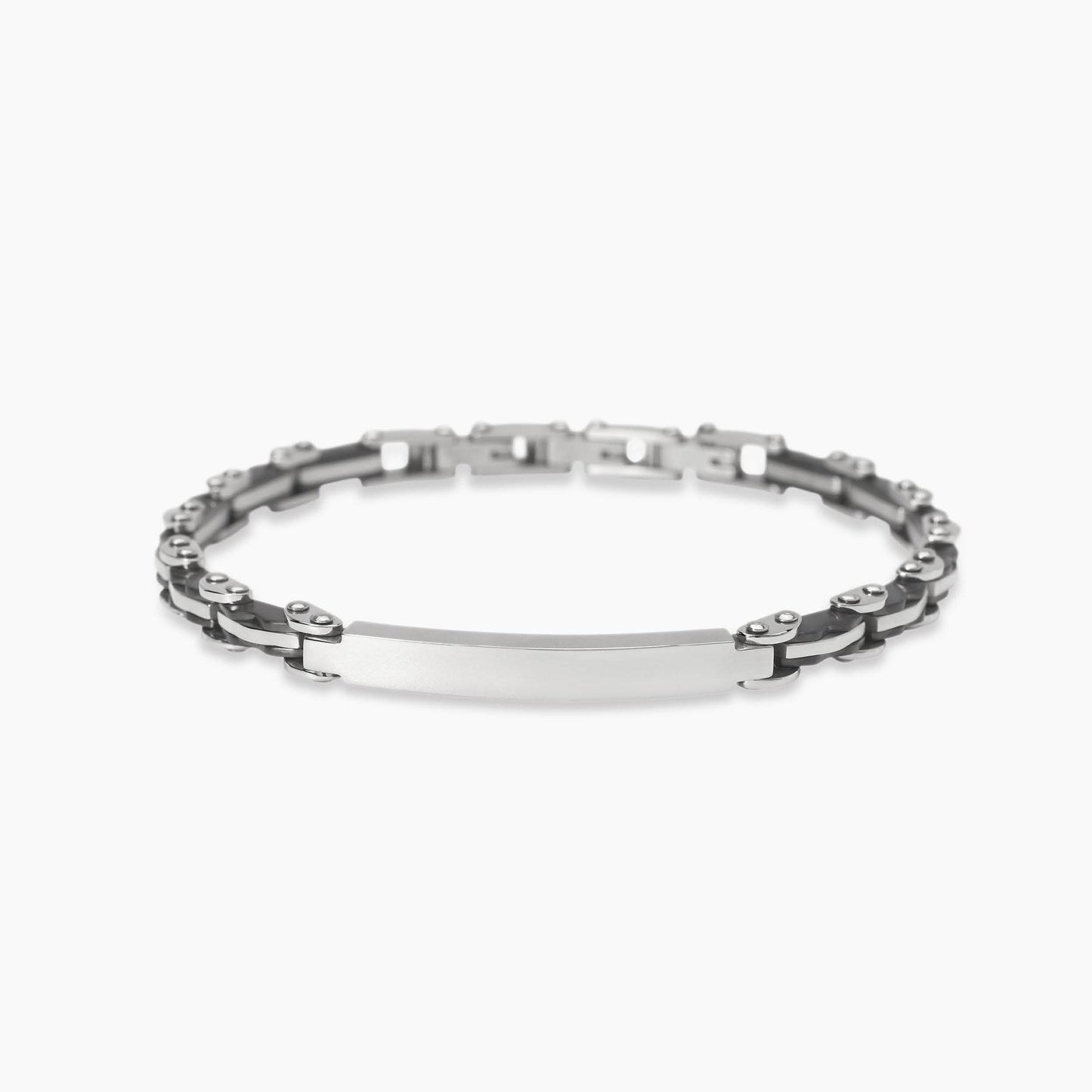 Bracciale Kidult Style uomo Piastra e inserti gunmetal