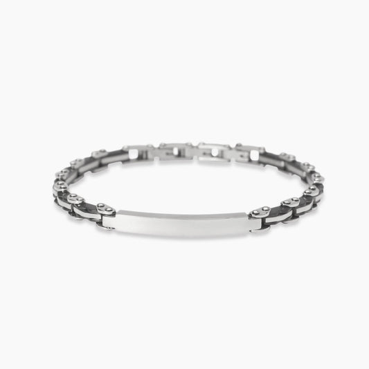 Bracciale Kidult Style uomo Piastra e inserti gunmetal