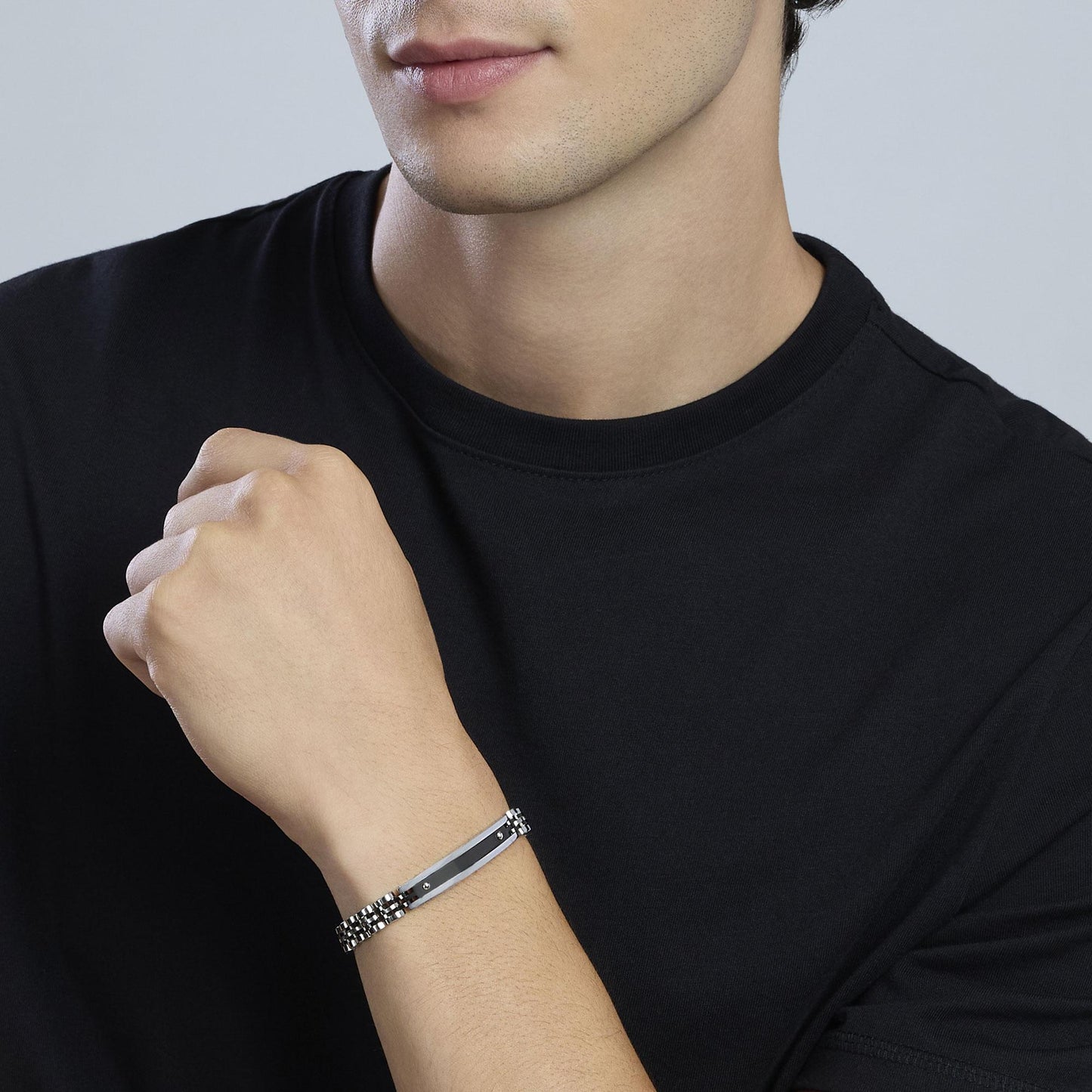 Bracciale Kidult Style uomo Piastra centrale con viti