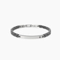Bracciale Kidult Style uomo Piastra con cristallino nero ed elementi in ceramica