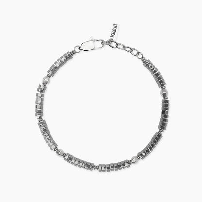 Bracciale Kidult Style uomo Elementi sfaccettati ed ematite