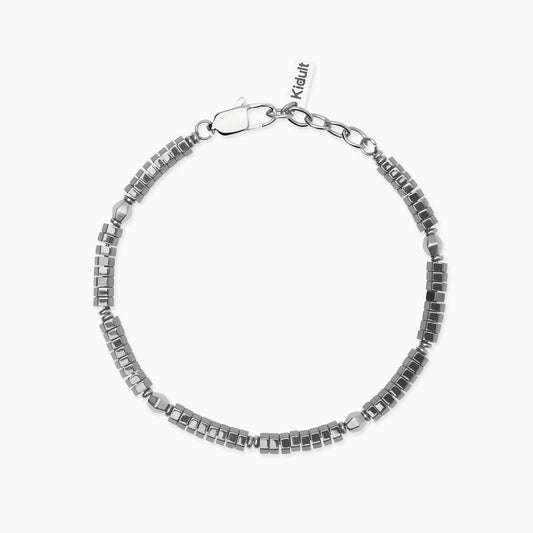Bracciale Kidult Style uomo Elementi sfaccettati ed ematite