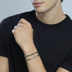 Bracciale Kidult Style uomo Ematite e piastrina