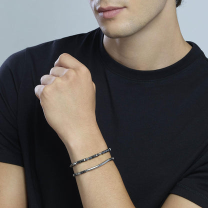 Bracciale Kidult Style uomo Ematite e piastrina