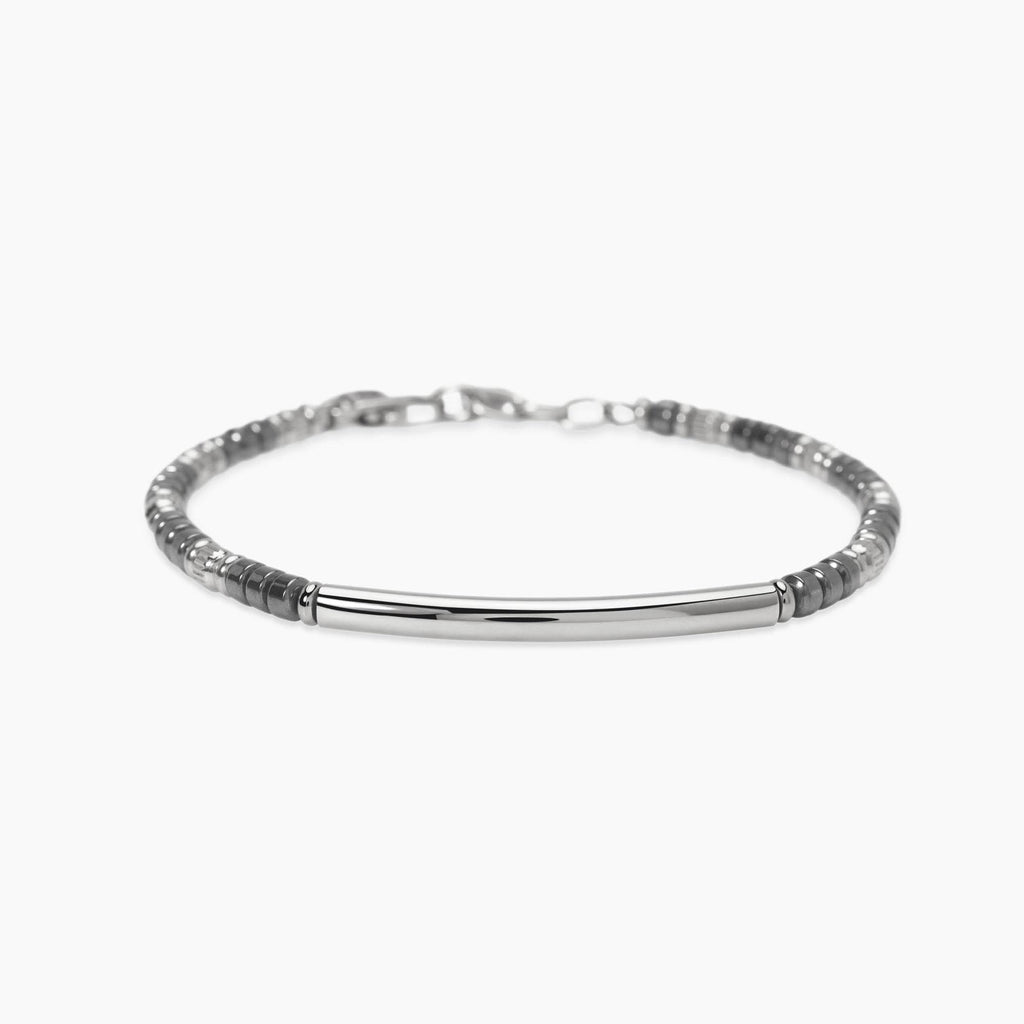 Bracciale Kidult Style uomo Ematite e piastrina