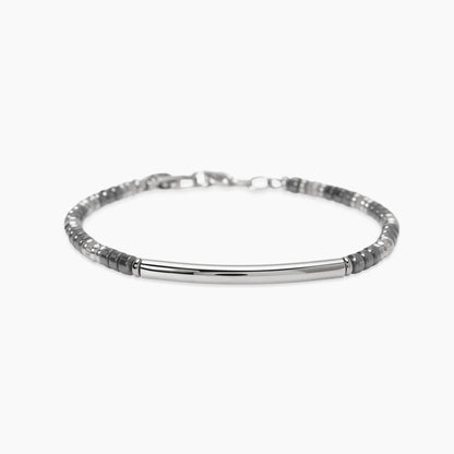 Bracciale Kidult Style uomo Ematite e piastrina