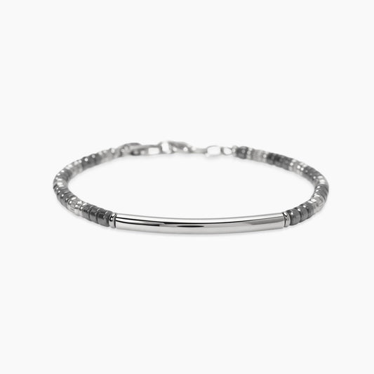 Bracciale Kidult Style uomo Ematite e piastrina
