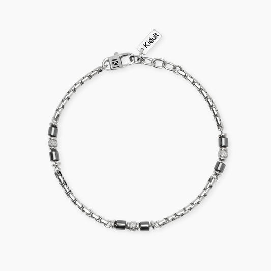 Bracciale Kidult Style uomo Catena veneta ed ematite