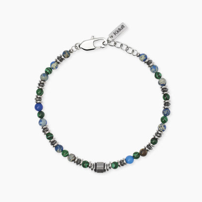 Bracciale Kidult Style uomo Ematite e pietre multicolor