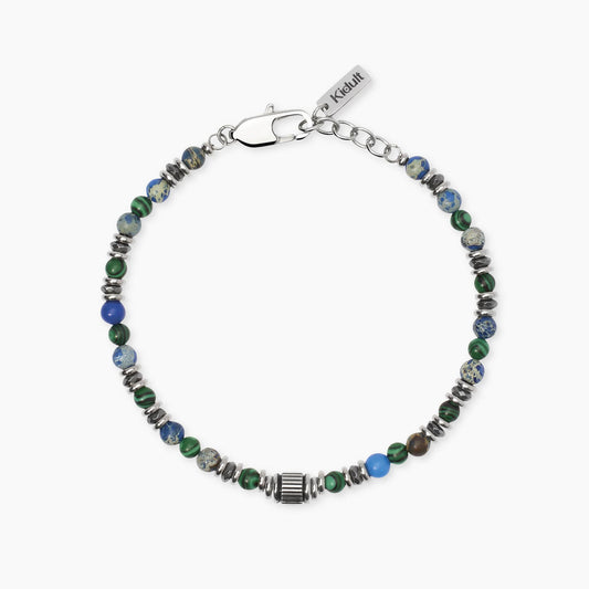 Bracciale Kidult Style uomo Ematite e pietre multicolor