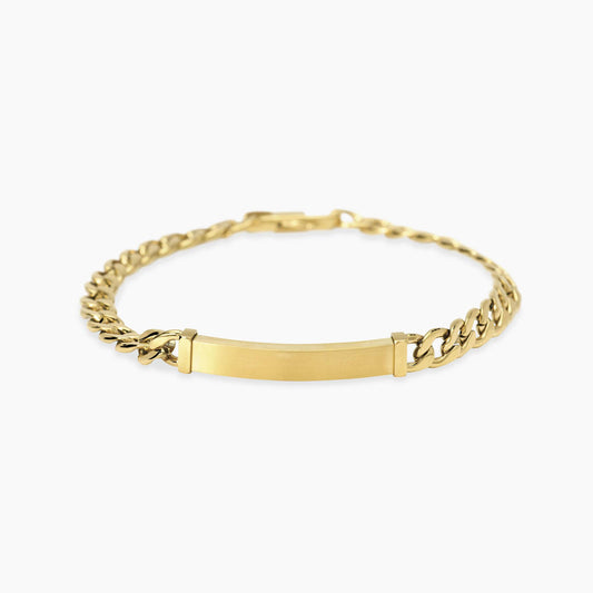 Bracciale Kidult Style uomo Groumette e piastrina gold
