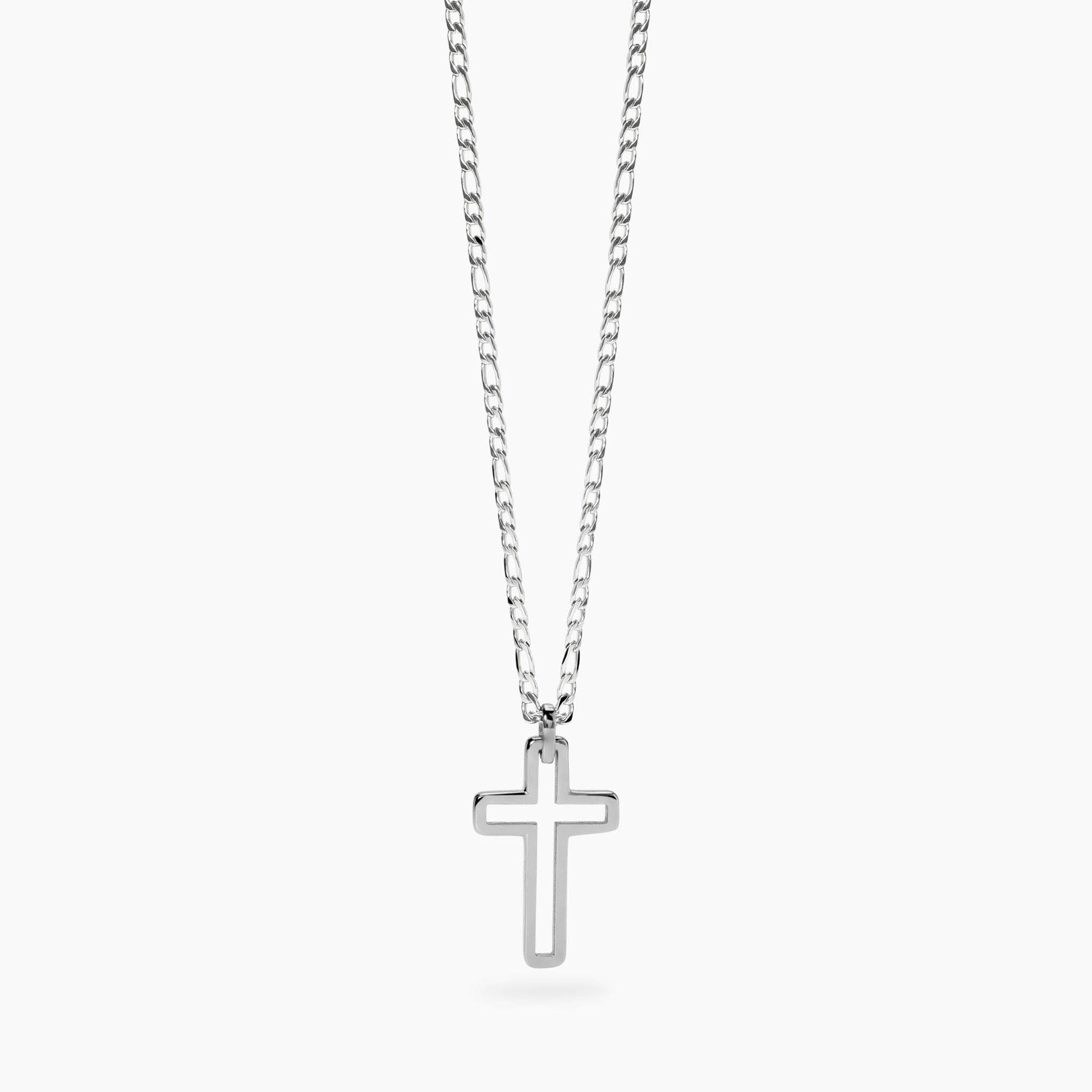 Collana Kidult Style uomo Catena figaro e croce