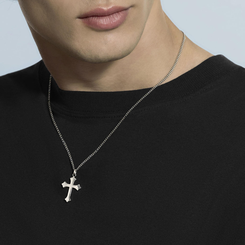 Collana Kidult Style uomo Catena groumette e croce