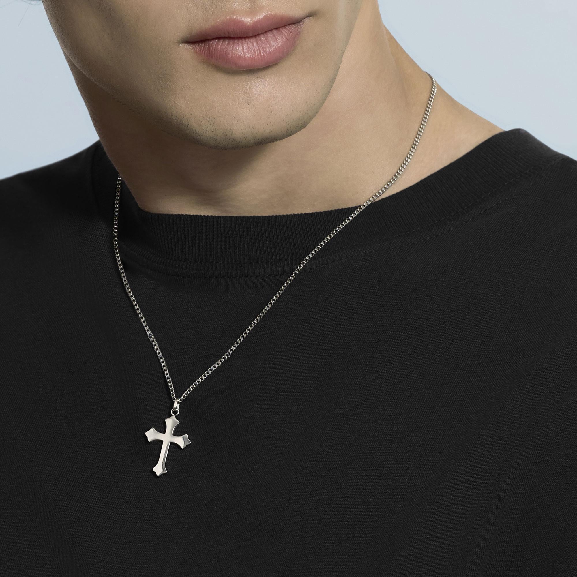 Collana Kidult Style uomo Catena groumette e croce