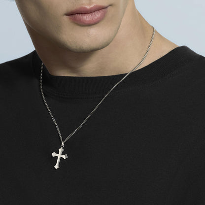 Collana Kidult Style uomo Catena groumette e croce