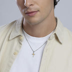 Collana Kidult Style uomo Catena veneta e croce con anello gold