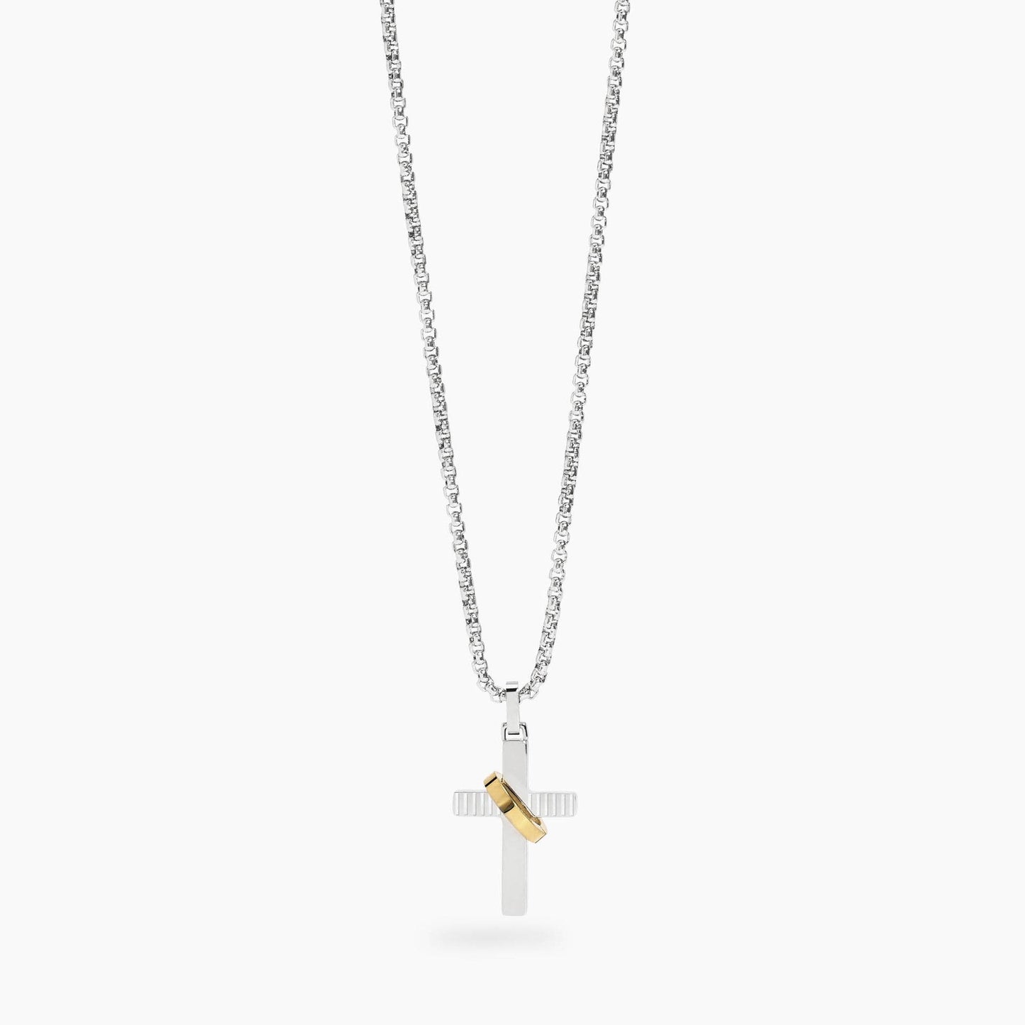 Collana Kidult Style uomo Catena veneta e croce con anello gold