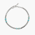 Bracciale Kidult uomo con catena veneta e cilindri in diaspro azzurro