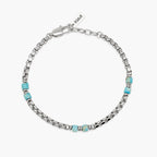 Bracciale Kidult uomo con catena veneta e cilindri in diaspro azzurro
