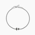 Bracciale Mabina Uomo in argento con ancora in zirconi neri da uomo