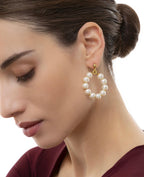 Orecchini Vestopazzo donna pendenti a cerchio con perle