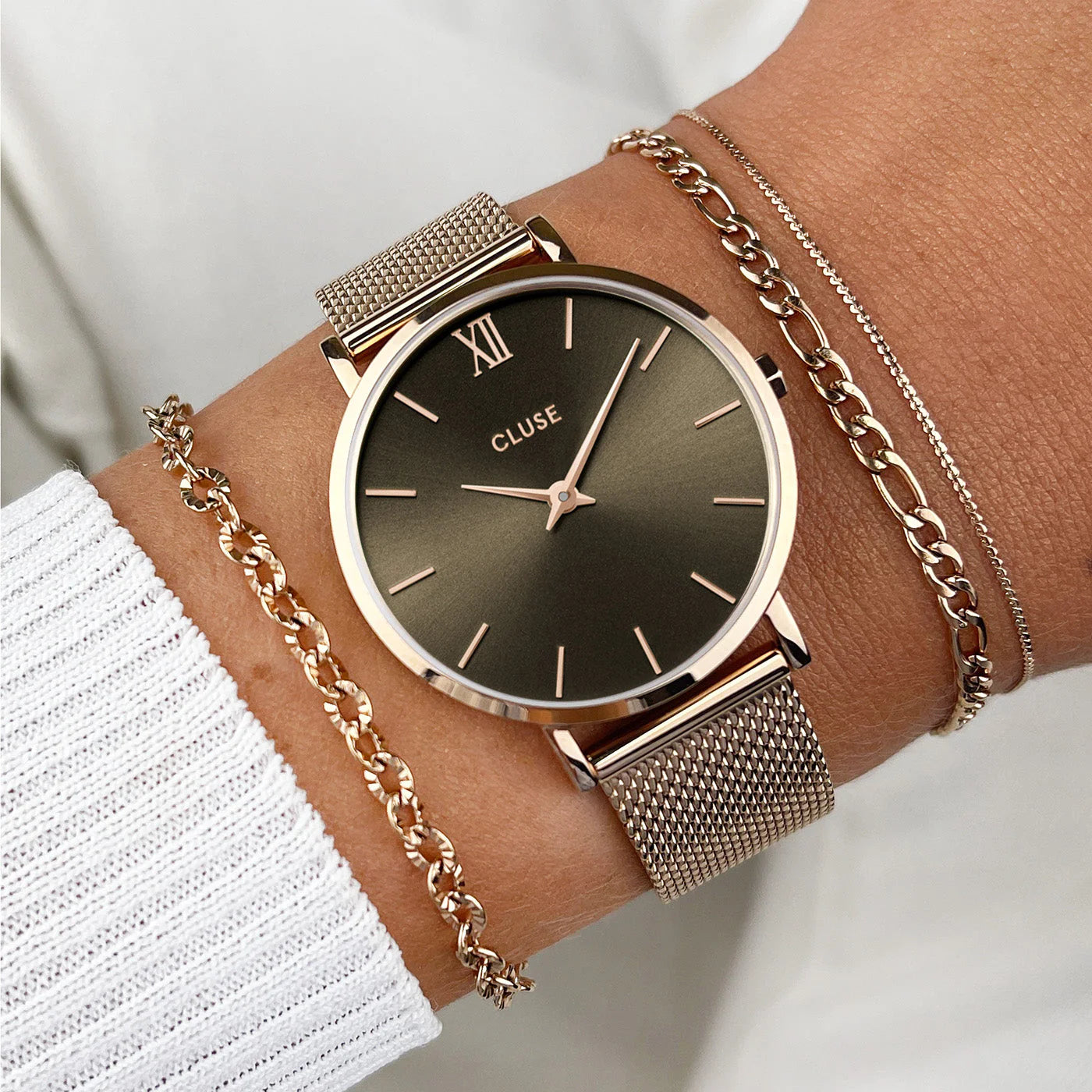 Orologio Cluse Minuit Mesh, Grey, Rose Gold Colour