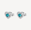 Orecchini argento Fancy Aqua green Cuore