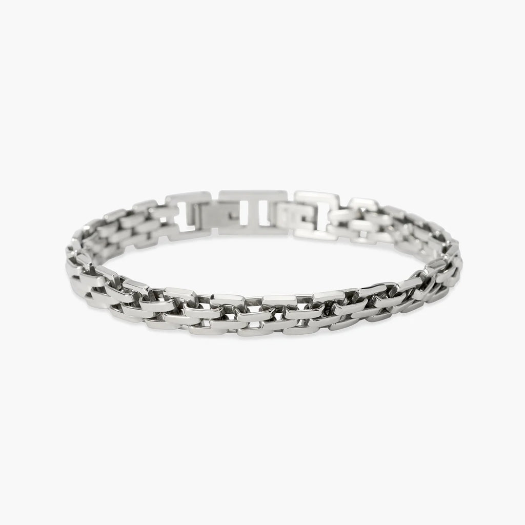 Bracciale Kidult uomo in acciaio con maglia panther