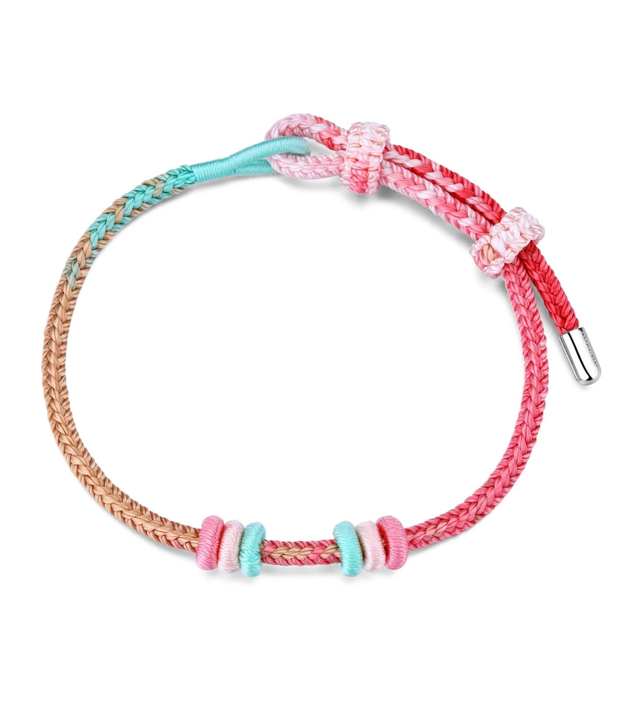 Bracciale regolabile multicolor Rosato