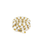 Anello Vestopazzo donna regolabile fascia a fisarmonica con 3 giri di perle