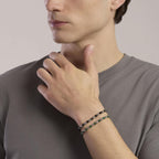 Bracciale uomo Kidult Style Malachite e cubetti martellati